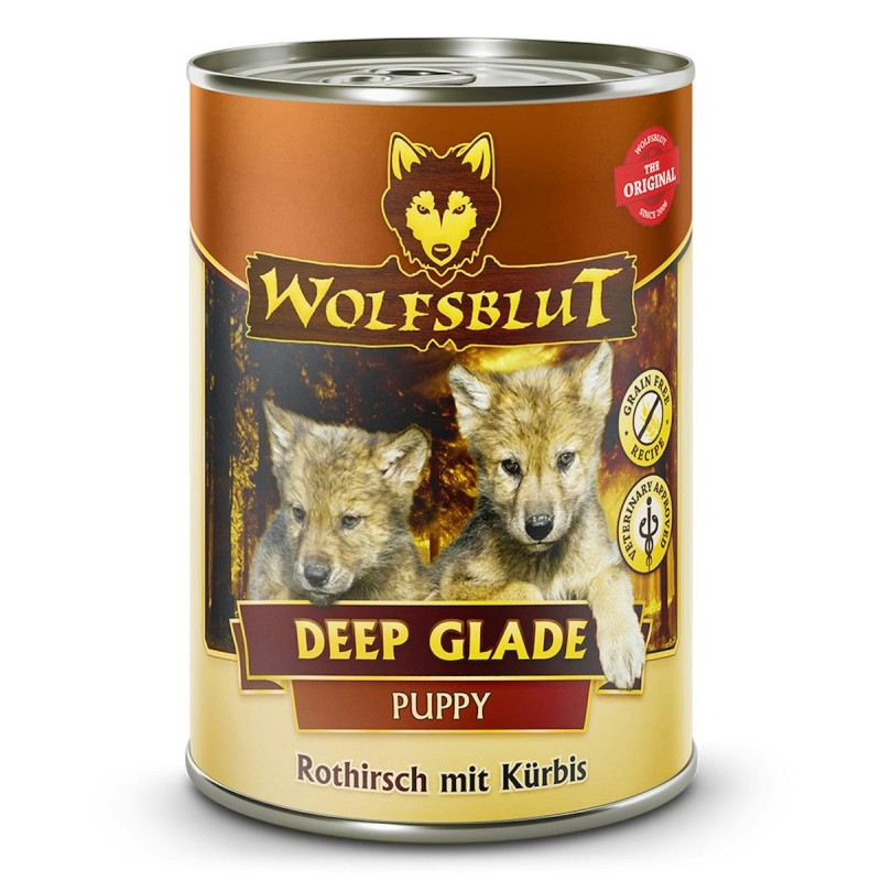 WOLFSBLUT Puppy 395g Hundenassfutter Sparpaket 12 x 395 Gramm Deep Glade Rothirsch mit Kürbis