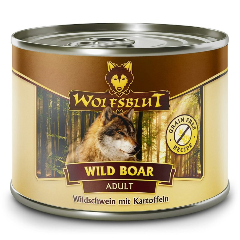 WOLFSBLUT 200g Hundenassfutter Sparpaket 12 x 200 Gramm Wild Boar Wildschwein mit Kartoffeln