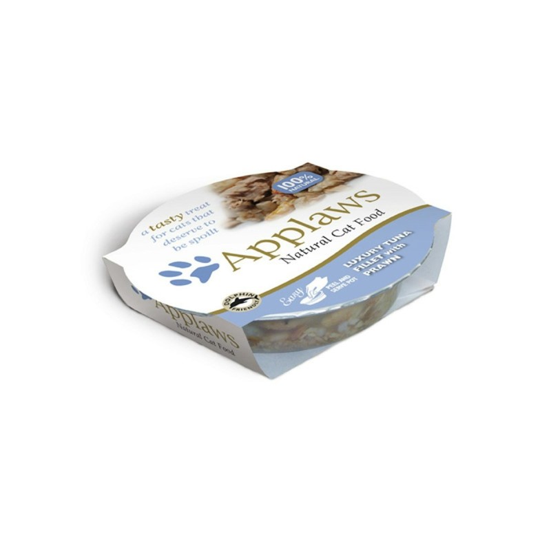 Applaws 60g Katzennassfutter Sparpaket 20 x 60 Gramm Thunfischfilet mit Garnele