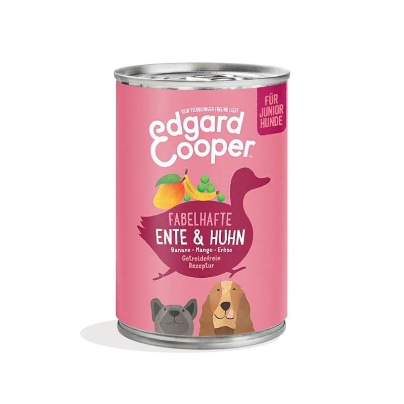 Edgard&Cooper Adult 400 Gramm Hundenassfutter Sparpaket 12 x 400 Gramm Ente und Huhn