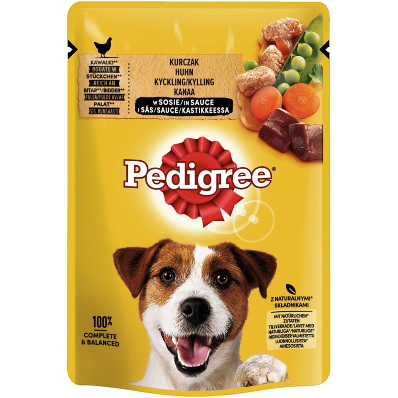 Pedigree 100 Gramm Hundenassfutter Sparpaket 48 x 100 Gramm Huhn in Sauce