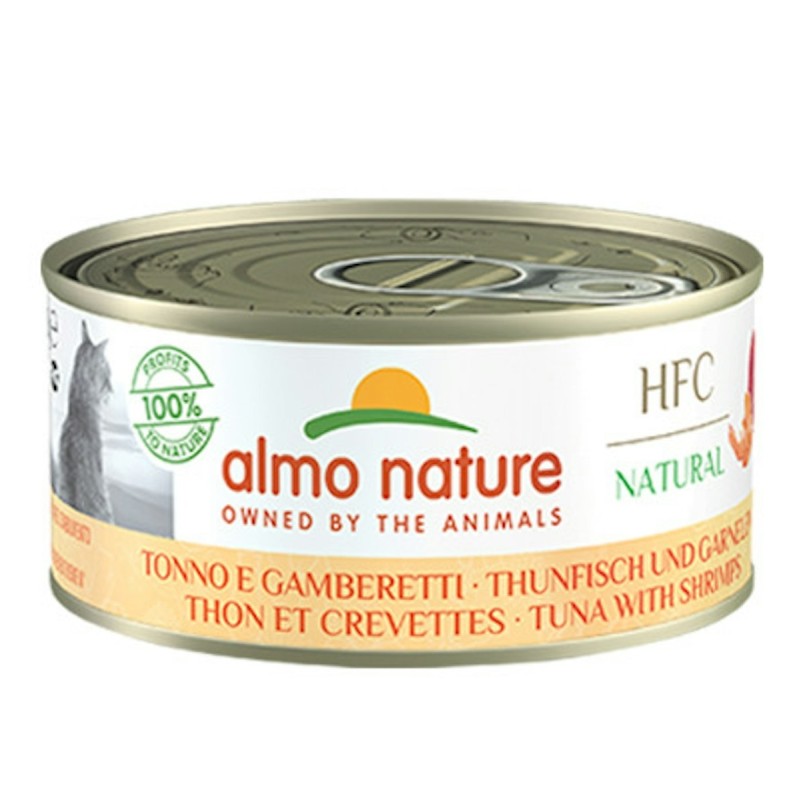 Almo Nature HFC Natural 150g Dose Katzennassfutter 24 x 150 Gramm Thunfisch und Garnelen