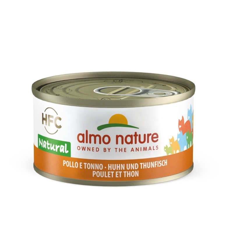 Almo Nature HFC Natural 70g Dose Katzennassfutter Sparpaket 48 x 70 Gramm Thunfisch & Huhn