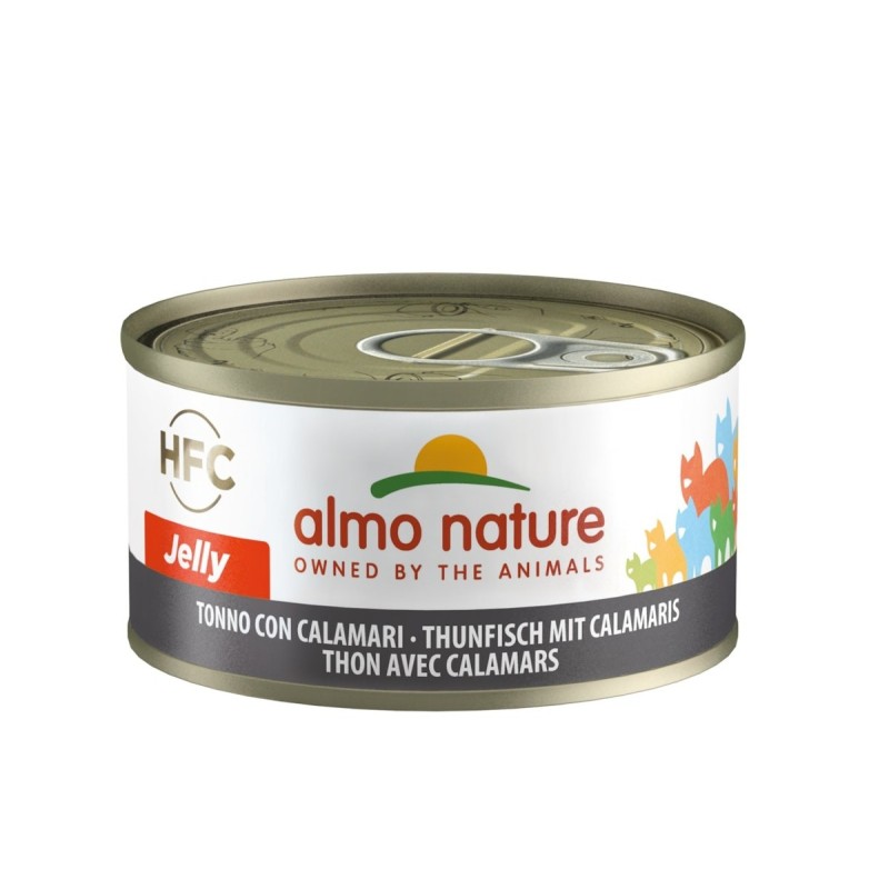 Almo Nature HFC Jelly 70g Dose Katzennassfutter 24 x 70 Gramm Thunfisch & Calamaris