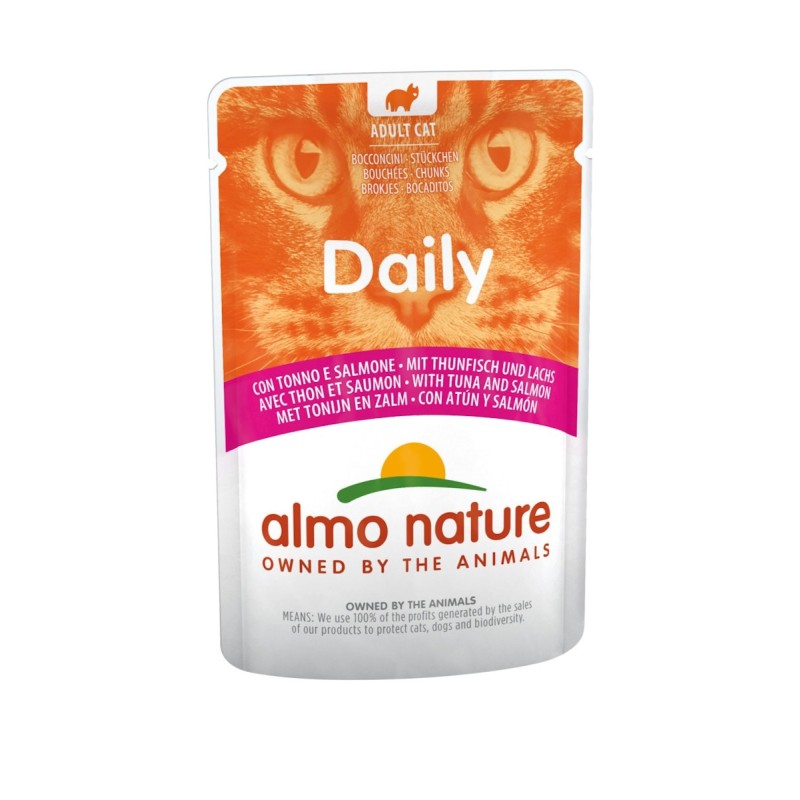 Almo Nature Daily Menu 70g Beutel Katzennassfutter Sparpaket 60 x 70 Gramm Thunfisch & Lachs