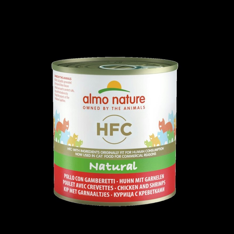 Almo Nature HFC Natural 280g Dose Katzennassfutter 12 x 280 Gramm Huhn & Garnelen