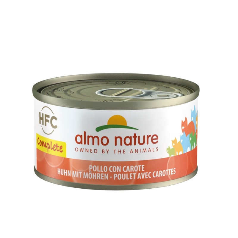 Almo Nature HFC Complete 70g Dose Katzennassfutter Sparpaket 48 x 70 Gramm Huhn mit Möhren