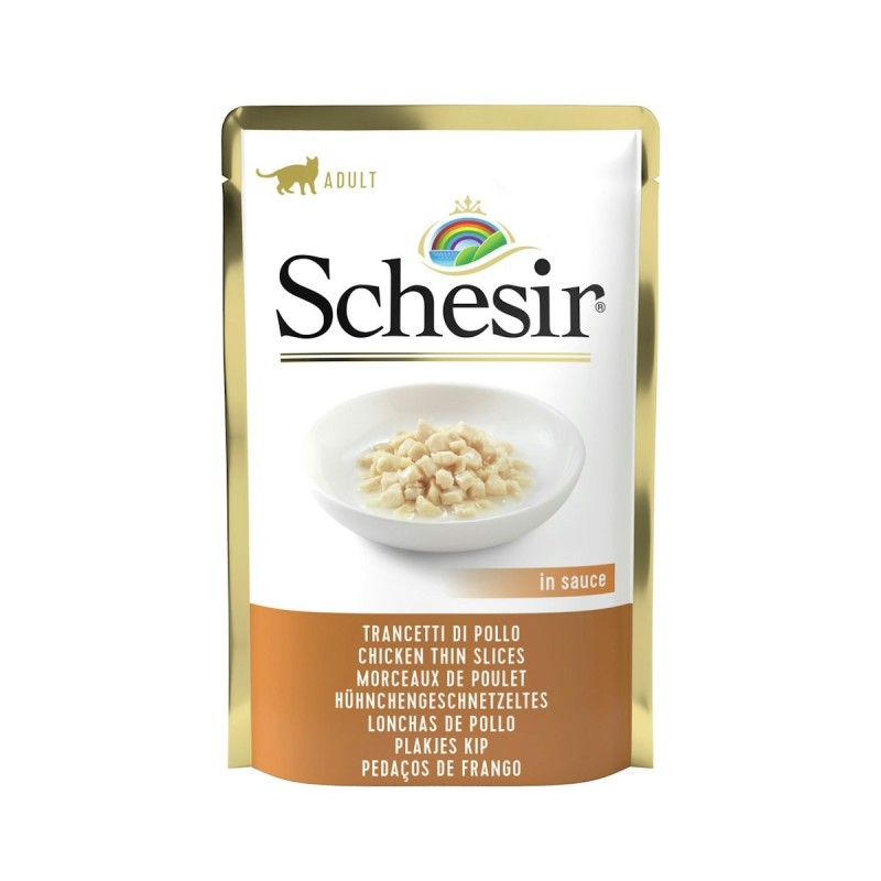 Schesir Jelly Beutel 85 Gramm Katzennassfutter 20 x 85 Gramm Hühnchengeschnetzeltes