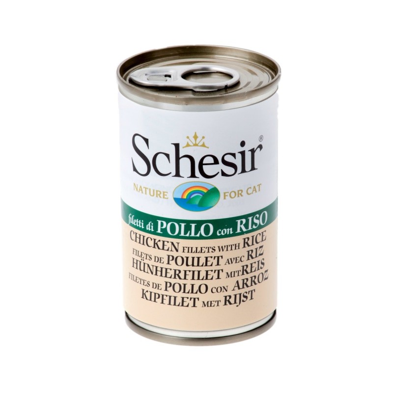 Schesir 24 x 140g Dose Katzennassfutter Hühnerfilet mit Reis