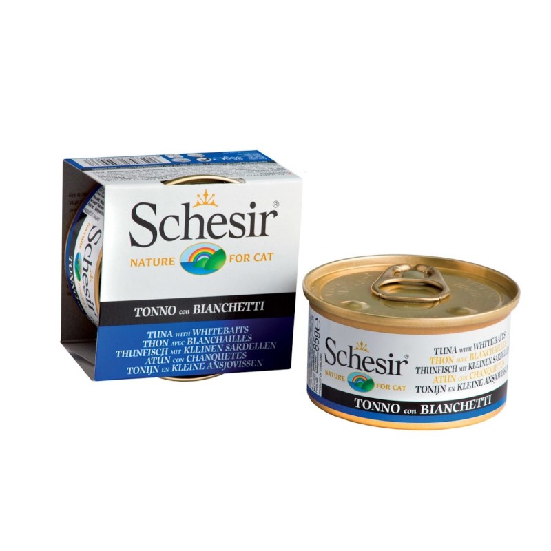 Schesir 24 x 85g Dose Katzennassfutter Jelly - Thunfisch mit kleinen Sardellen