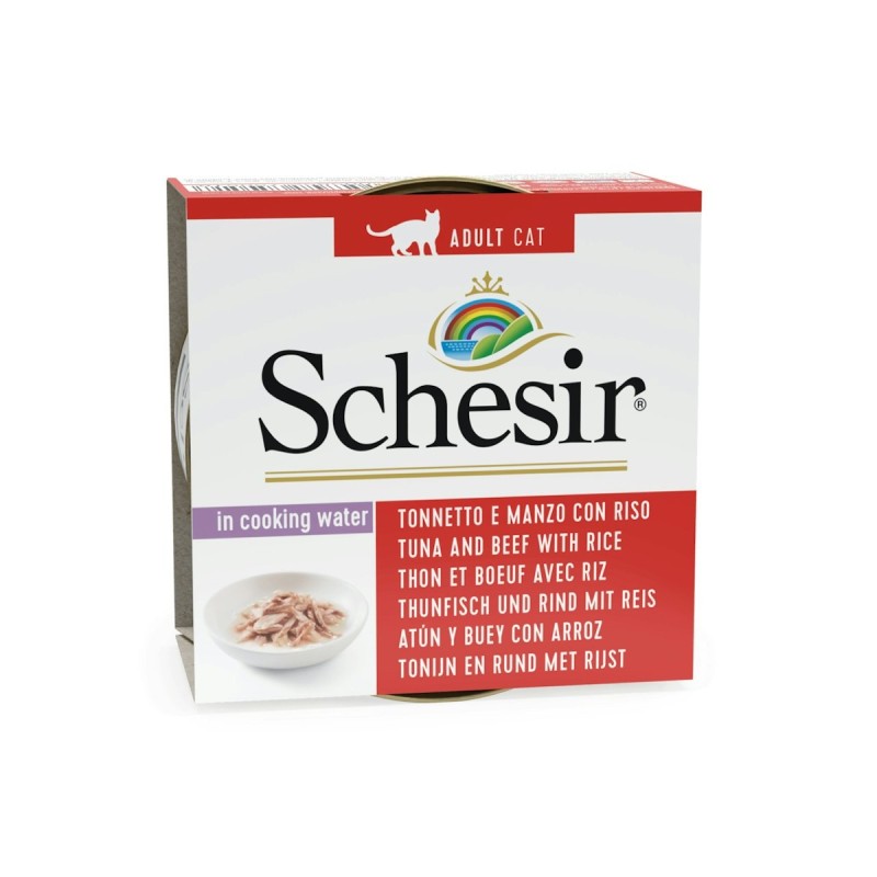 Schesir 24 x 85g Dose Katzennassfutter Natural Thunfisch mit Rinderfilet & Reis