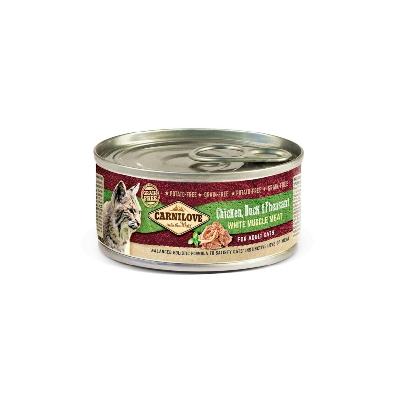 CARNILOVE 100 Gramm Katzennassfutter Sparpaket 24 x 100 Gramm Chicken,Duck & Pheasant