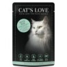 Cat's Love Adult 85g Beutel Katzennassfutter Sparpaket 24 x 85 Gramm Pute Pur mit Lachsöl & Katzengamander