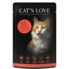 Cat's Love Adult 85g Beutel Katzennassfutter Sparpaket 24 x 85 Gramm Rind Pur mit Distelöl & Löwenzahn