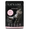 Cat's Love Junior 85g Beutel Katzennassfutter Sparpaket 24 x 85 Gramm Huhn Pur mit Algenkalk & Distelöl