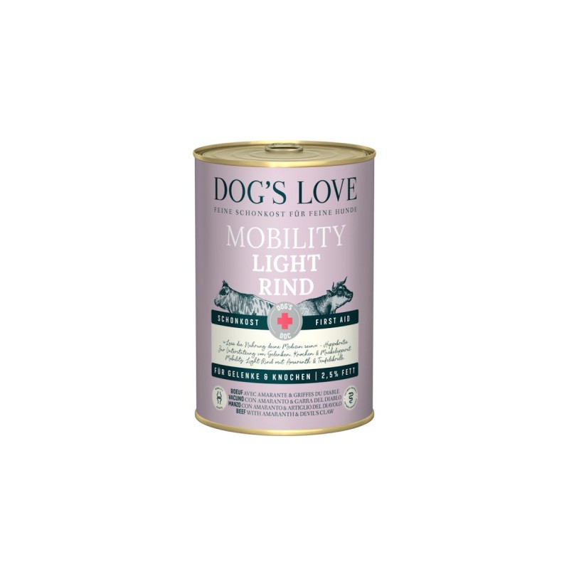 Dog's Love Schonkost mit 400 Gramm Hundenassfutter 12 x 400 Gramm Rind