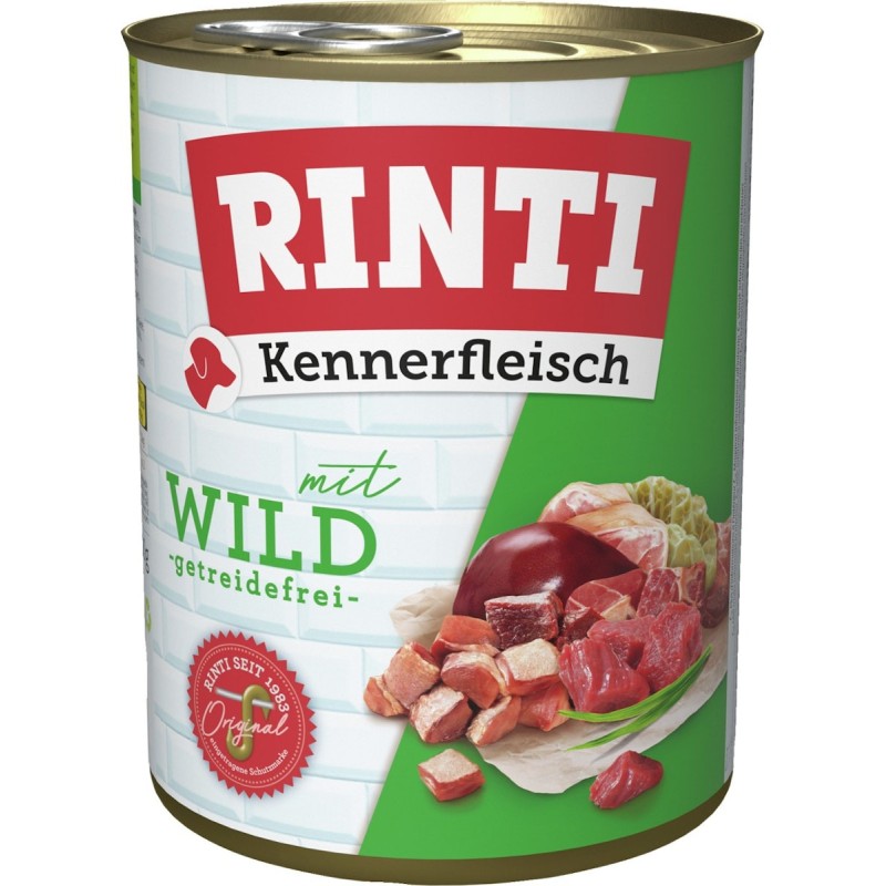 RINTI Kennerfleisch 800g Dose Hundenassfutter Sparpaket 36 x 800 Gramm Wild