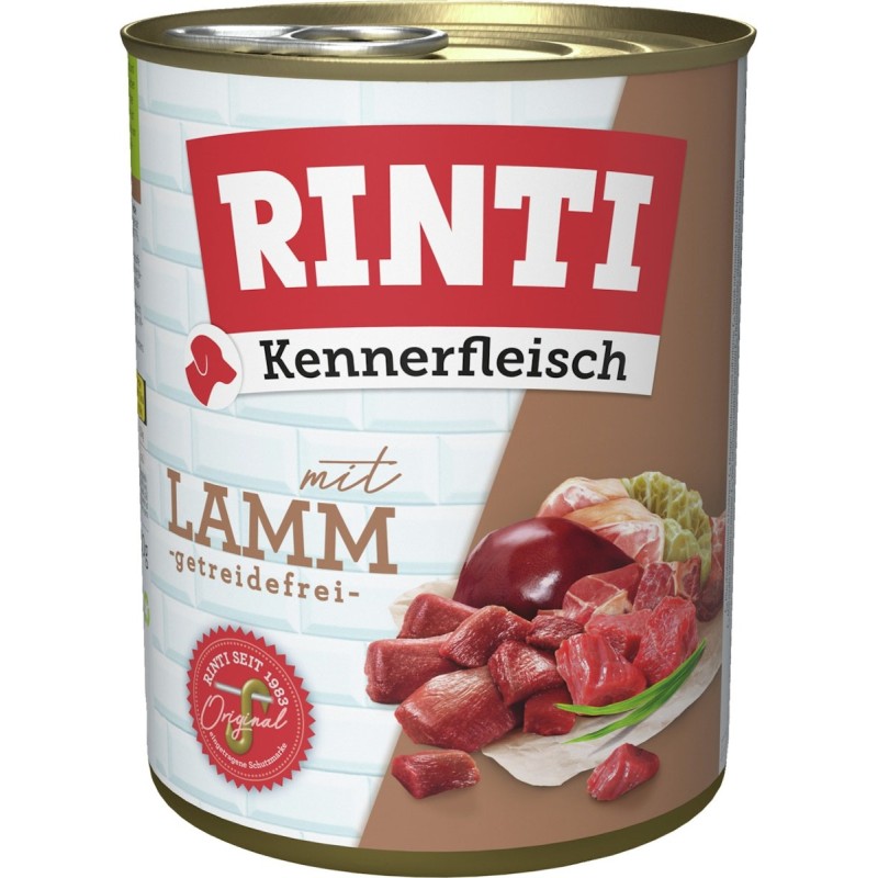 RINTI Kennerfleisch 800g Dose Hundenassfutter Sparpaket 36 x 800 Gramm Lamm