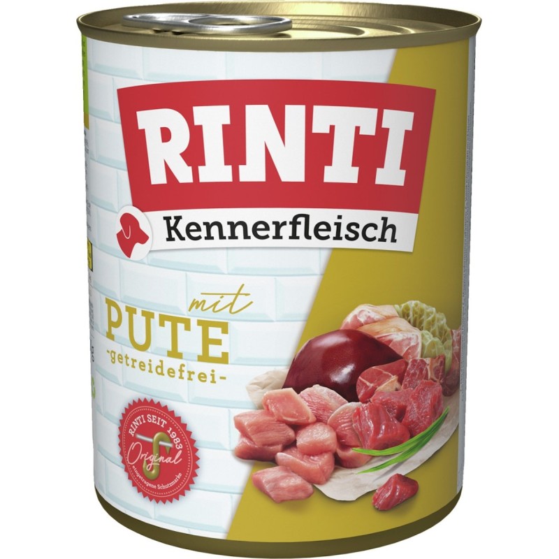 RINTI Kennerfleisch 800g Dose Hundenassfutter Sparpaket 36 x 800 Gramm Pute