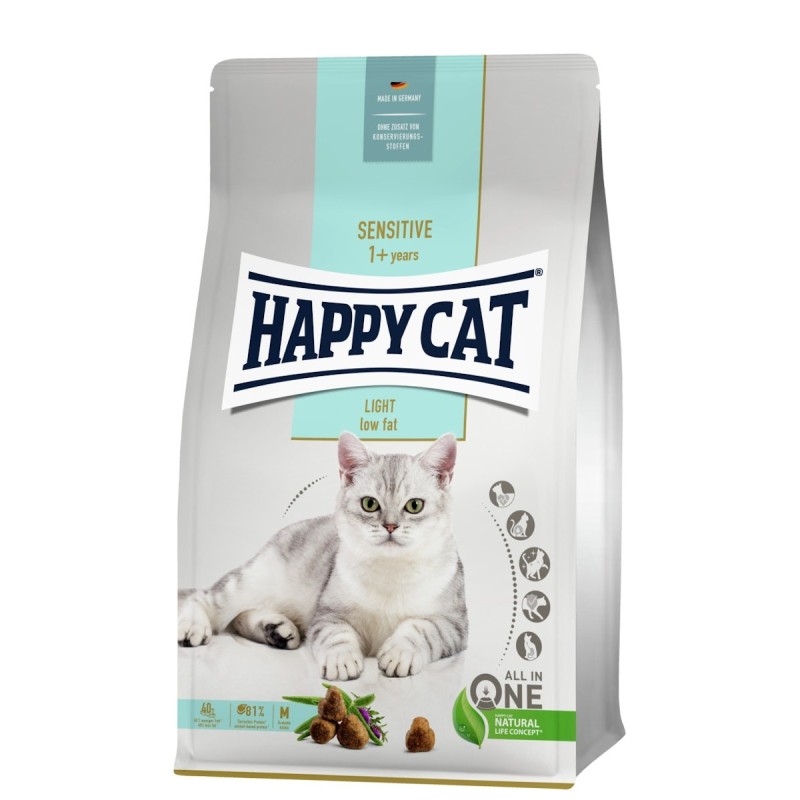 HAPPY CAT Supreme Sensitive Adult Light Katzentrockenfutter Sparpaket 2 x 4 Kilogramm