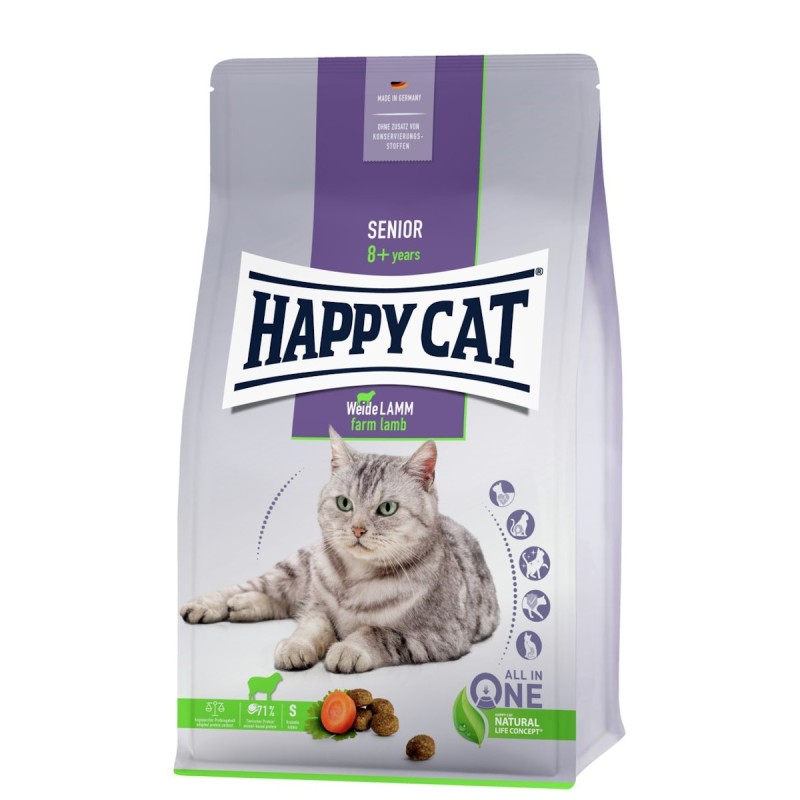 HAPPY CAT Supreme Senior Weide-Lamm Katzentrockenfutter Sparpaket 2 x 4 Kilogramm