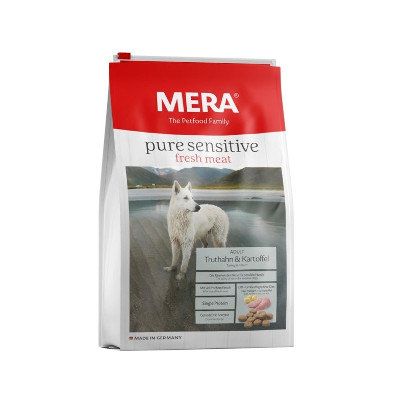 mera pure sensitive fresh Truthahn/Kartoffel Hundetrockenfutter 12,5 Kilogramm