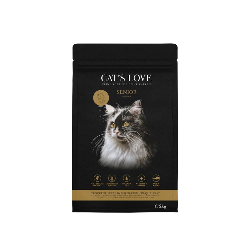 Cat's Love Senior Ente Katzentrockenfutter 2x2 Kilogramm