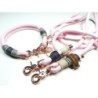 Halsband Set CLARA in rosa | Beschläge: Rosegold | Auswahl: Halsband & Leine | Farbe: rosa