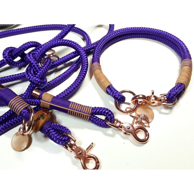 Halsband Set RUBY in violett | Beschläge: Rosegold | Auswahl: Halsband | Farbe: violett