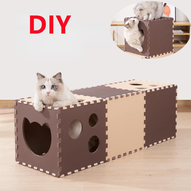 DIY Kombination Katze Tunnel Katze Veränderbar Haus Montieren EVA Bord Faltbare Tunnel Pet Kitty Ausbildung Spielzeug Spielen