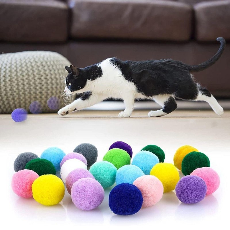 Katzenbedarf Indoor-Spiel Buntes Kautrainingsspielzeug Cat Stretch Ball Haustierzubehör Katzenspielzeug