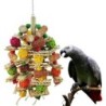 Parrot Toy Colorful Accessories Natural Wooden Puzzle Toy Bird Cage Chewing Toy for