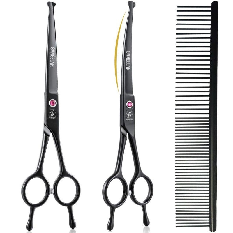 Sangelar 7 Zoll Round Tip Pet Grooming Scissors Set Professionelle Hundefriseur-Werkzeuge für Hund Katze Tiere Haarpflege sic