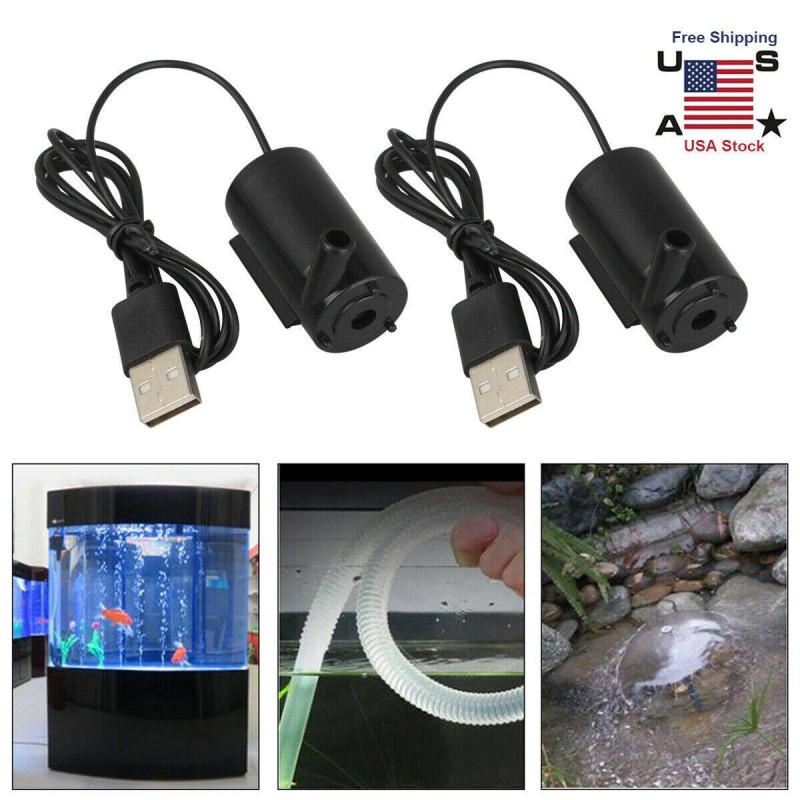 USB-Stecker 1M Kabel Stumm Kleine Wasserpumpe Mini Tauchpumpe 5V 1.0A Werkzeuge USA