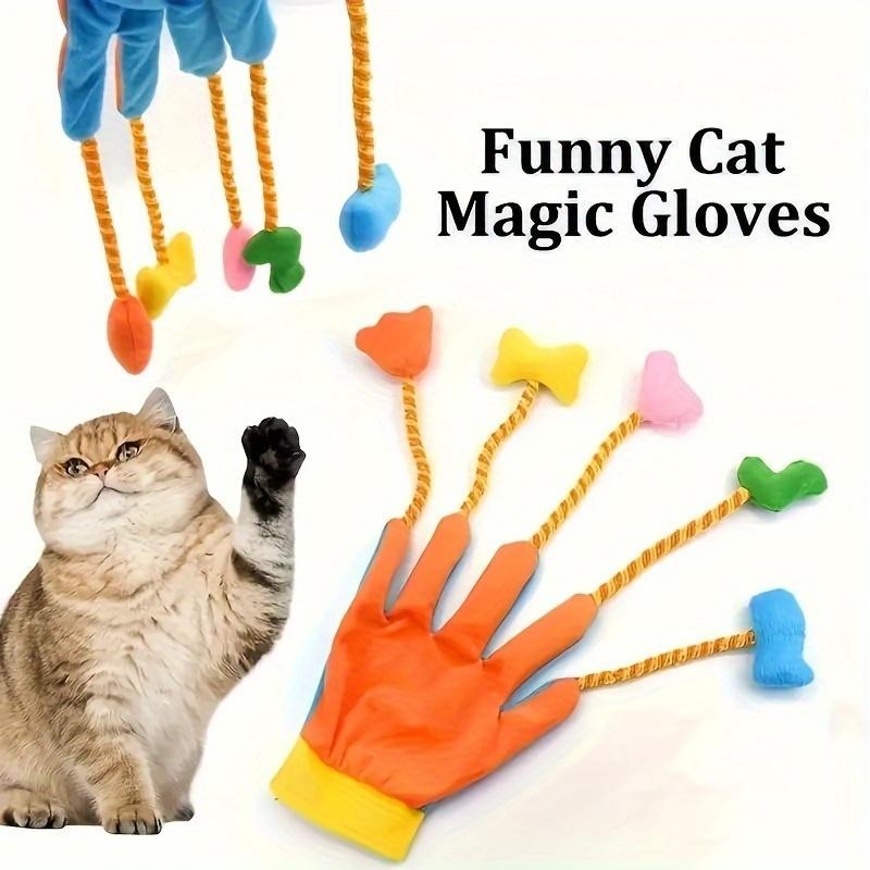 Magic Glove Pet Plüschspielzeug Katzenspielzeug mit eingebauten klingenden Glöckchen, Interaktives Zubehör für Katzen und Hun