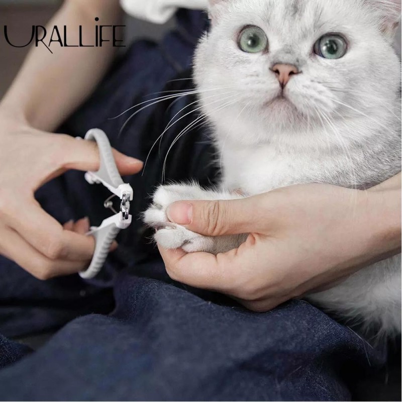 Pawbby Nagelknipser für Haustiere, Edelstahl, für die Fellpflege von Hunden, Nagelknipser, schräge Katzen-Nagelschere mit Sch