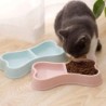 Plastic Dogs Feeder Double-head Bowls Anti Rollover Cat Food Drinking Tray  for Kitten/Puppy