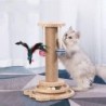 Kleiner hölzerner Katzenturm, natürlicher Sisal-Katzenbaum, multifunktionale Schiene, interaktives Katzenspielzeug, Katzen-Te