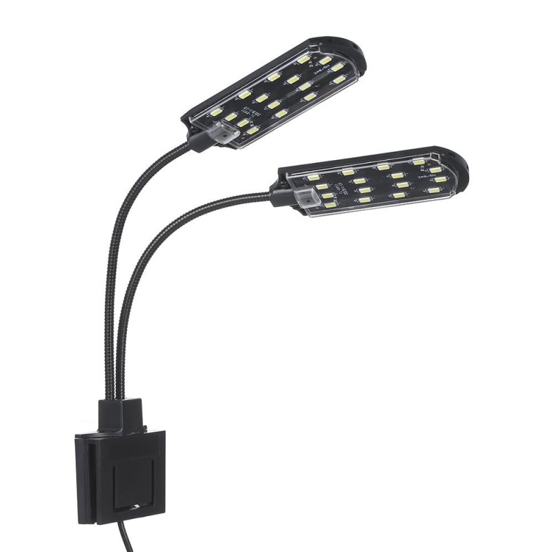 AC220V 10W 32 LED Dual-End-Aquariumlicht Fischglaslampe Flexibler biegsamer Beleuchtungswinkel Weiß