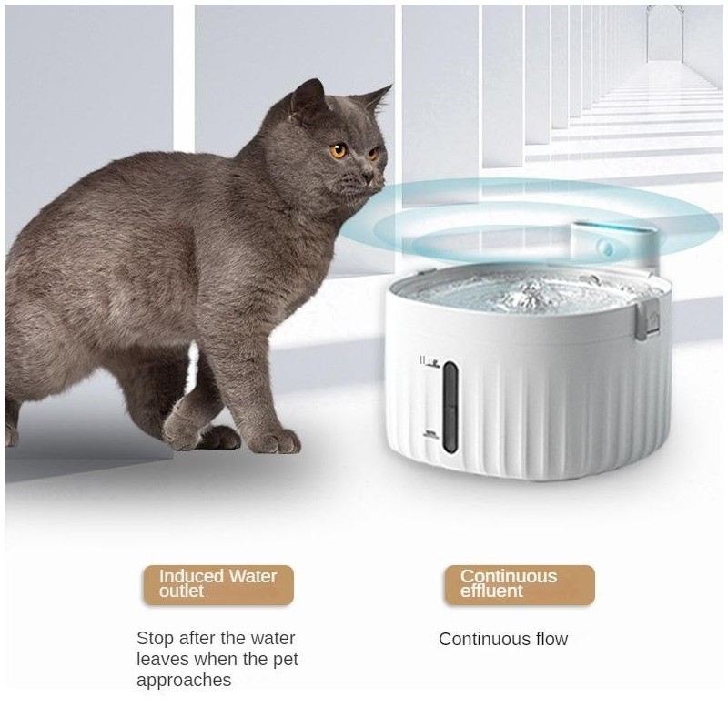 Automatische Schleife Haustier Wasserspender Drahtlose Nicht-Plug-in Intelligente Infrarot Sensor Hund Katze Wasser Fountain2