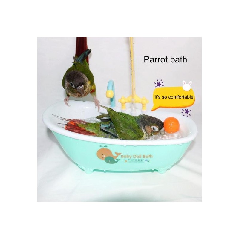 Spielzeug mit Wasserhahn Realistische Waschen Sittiche Wellensittich Nymphensittich Conure Papagei Bad Box Vogel