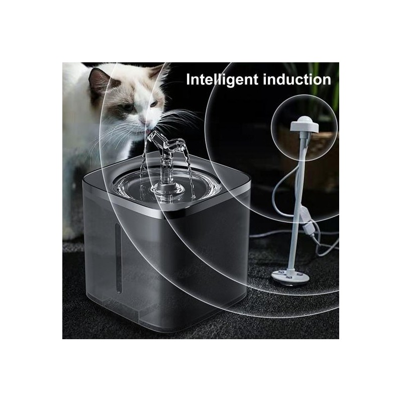 Yousheng 1 Set 2L Haustier-Wasserspender Intelligente Erkennung Katzen-Wasserbrunnen Leiser Hunde-Trinkbrunnen Heimtierbedarf