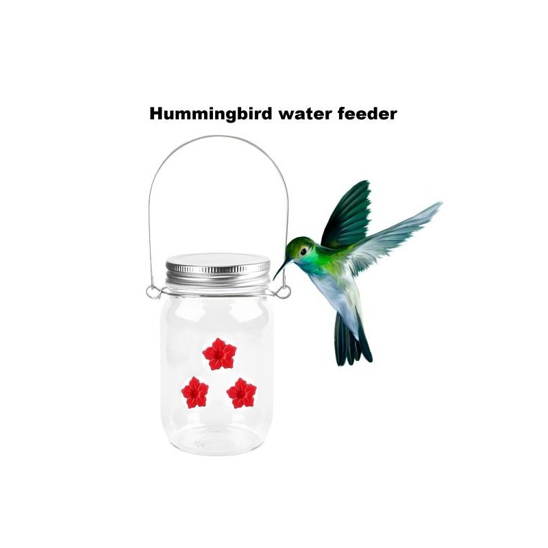 400 ml Kolibri-Futterspender, Einmachglas-Design, hängender Kolibri-Wasserspender mit 3 Löchern, Vogelzubehör