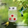 Kolibri-Futterspender aus Einmachglas, auslaufsicher, transparent, große Kapazität, künstliche Blumendekoration, lockt Vögel