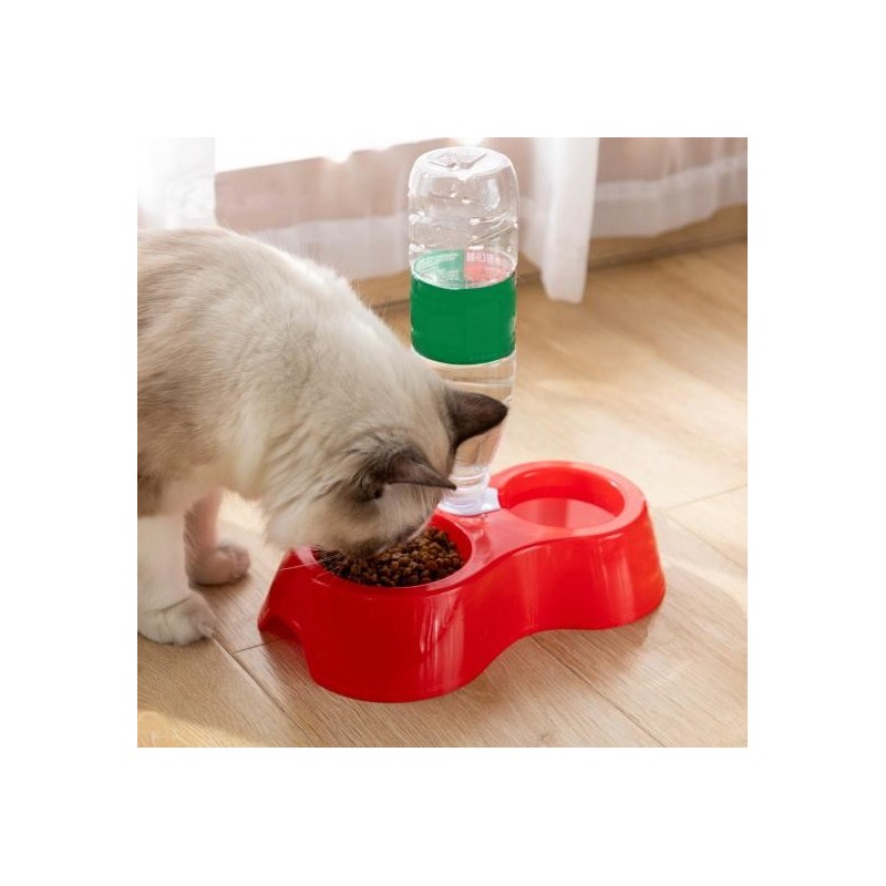 Double Pet Bowls Large Capacity Food Grade PP Dual-use Puppy Dog Food Water