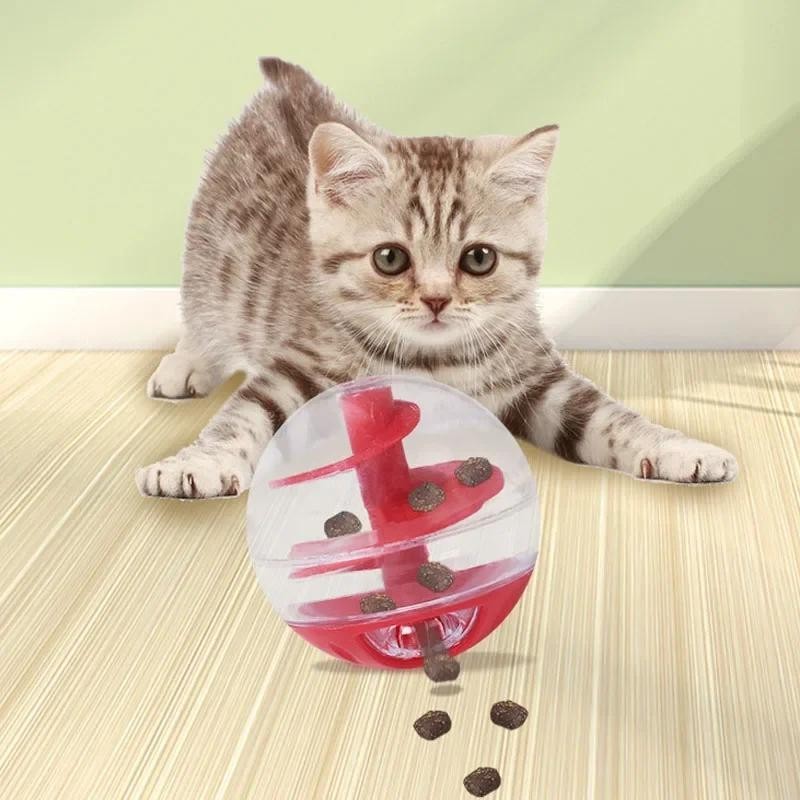 Interactive Cat Food Feeder Ball Pet Toys Slow Feeder Cats Dogs Playing Toys Increase Pet IQ Treat Ball Cats Funny Bowl