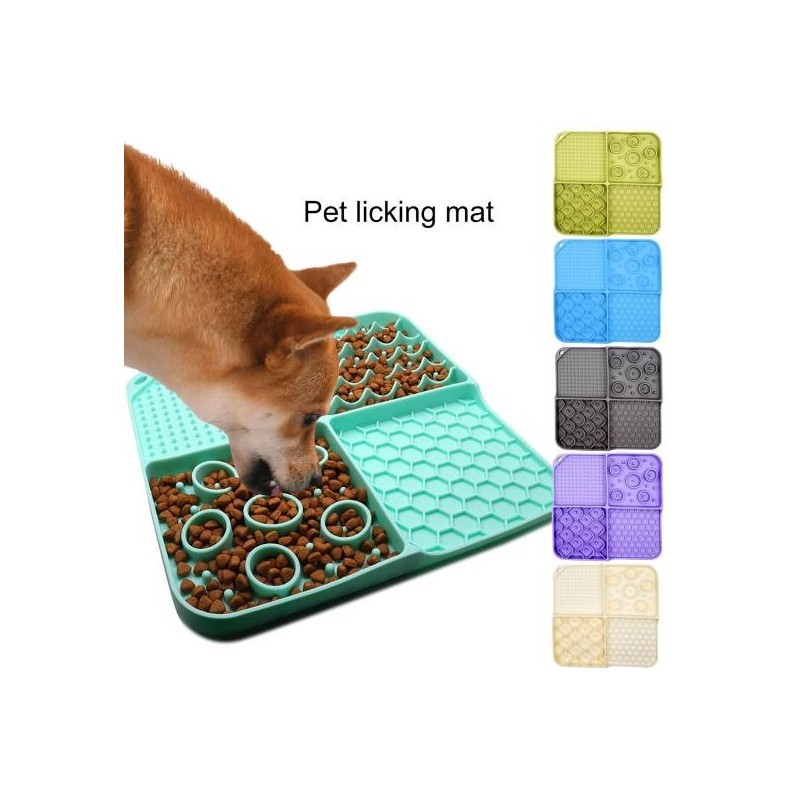 Pad 4 Grids Multi-funktionale Slow Feeder Bowl Anti-umkippen Food Grade Silikon Rutschfeste Hund Katze