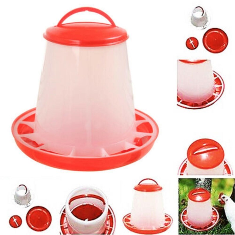 Portable Plastic Automatic Bird Quail Chicken Poultry Feeder Food Drink Water