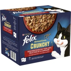 Felix Sensations Crunchy Geschmacksvielfalt vom Land 10x85g +40g - 890 g