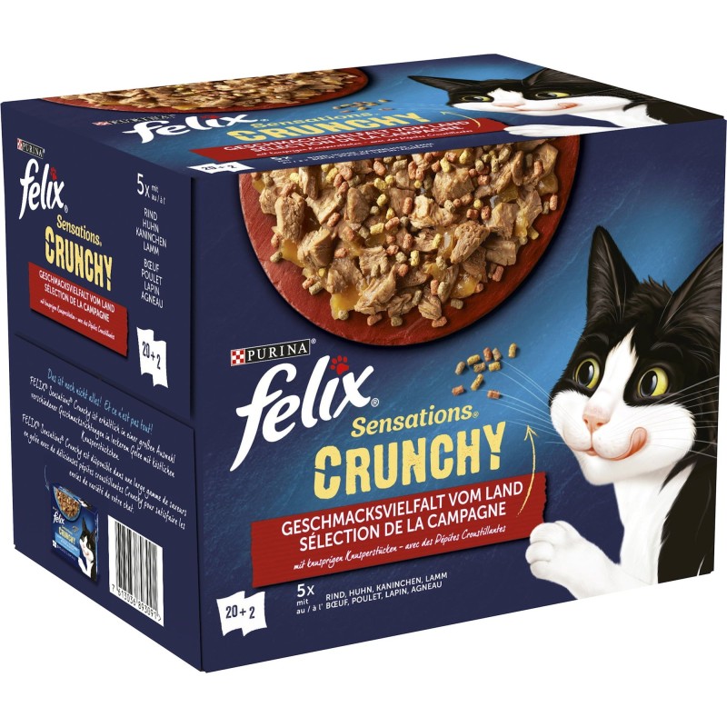 Felix Sensations Crunchy Geschmacksvielfalt vom Land 20x85g + 2x40g - 1.780 g